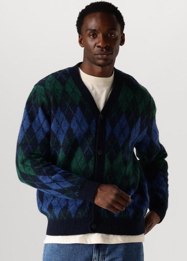 SELECTED HOMME Heren Truien & Vesten Slhrai Ls Knit Relaxed Argyle Cardigan Donkerblauw - Foto 4