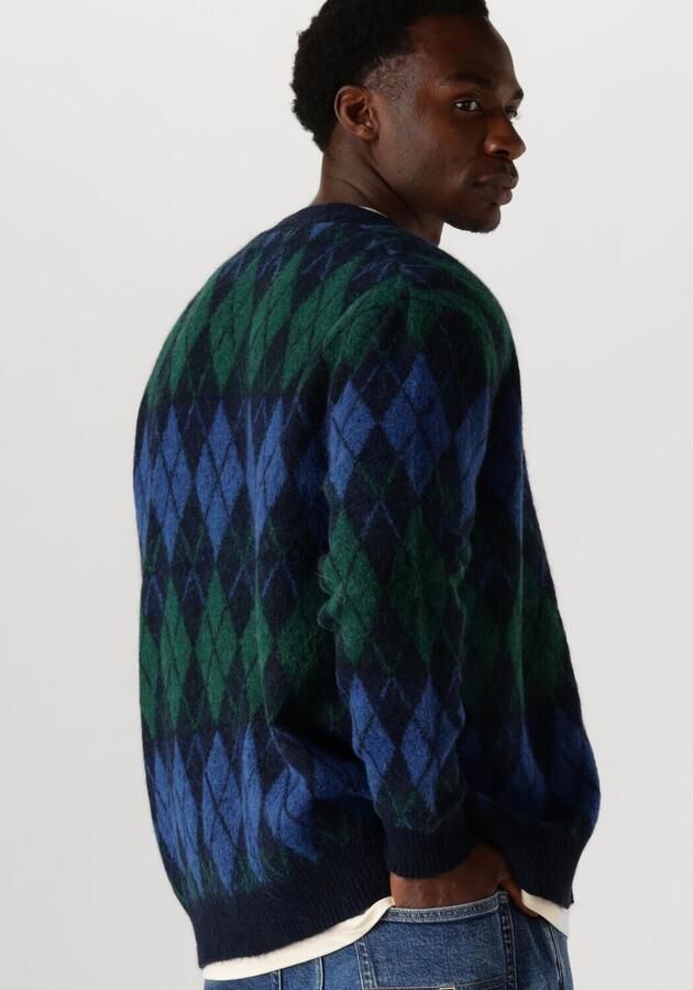 SELECTED HOMME Heren Truien & Vesten Slhrai Ls Knit Relaxed Argyle Cardigan Donkerblauw - Foto 1