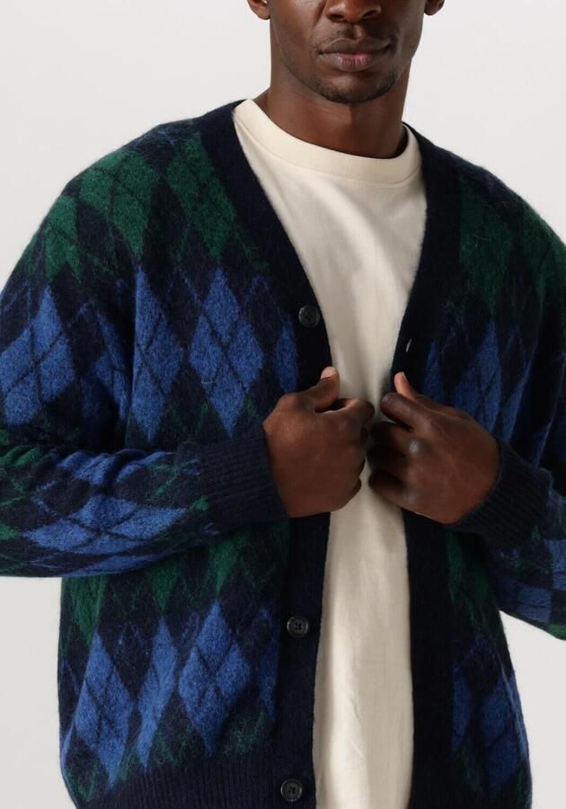 SELECTED HOMME Heren Truien & Vesten Slhrai Ls Knit Relaxed Argyle Cardigan Donkerblauw - Foto 2