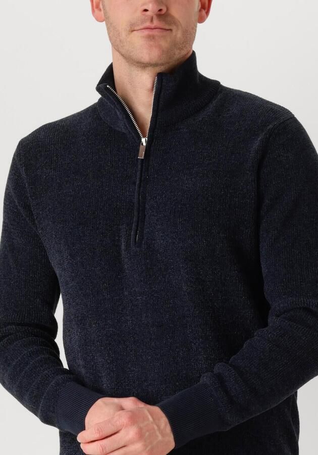 SELECTED HOMME Heren Truien & Vesten Slhrodney Ls High Neck Half Zip Blauw