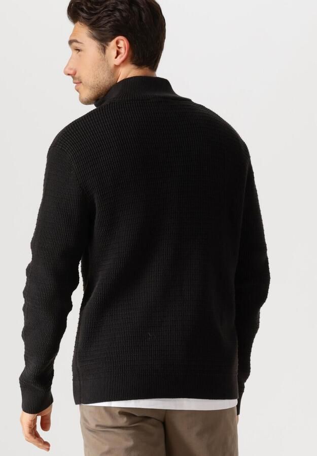 SELECTED HOMME Heren Truien & Vesten Slhtheo Ls Knit Structure Half Zip Zwart - Foto 3