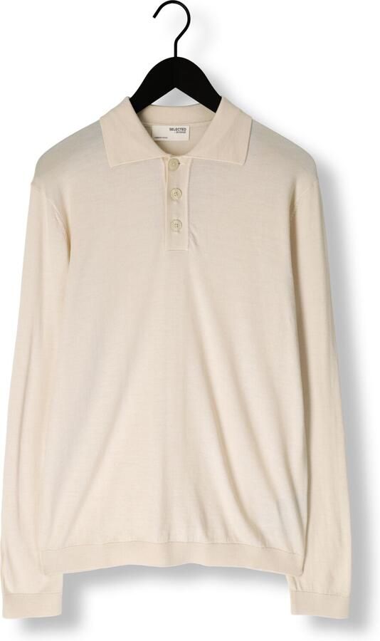 SELECTED HOMME Heren Truien & Vesten Slhtray Ls Knit Merino Polo Beige - Foto 3
