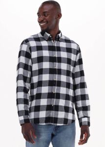 Selected Homme Zwarte Casual Overhemd Slimflannel Shirt Ls W Naw