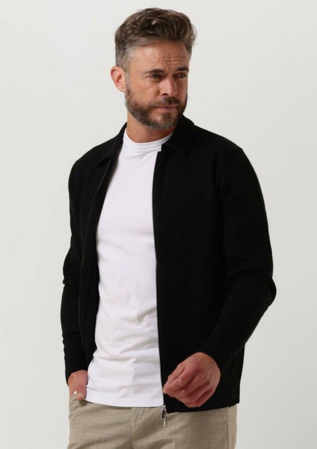 Selected Homme Zwarte Vest Belo Ls Knit Zip Cardigan