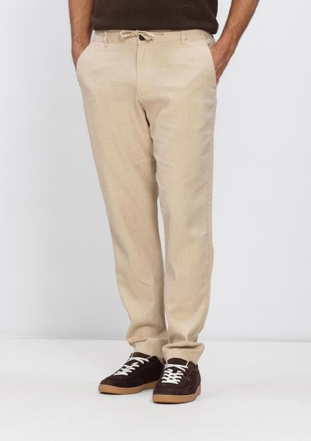 SELECTED MEN Heren Broeken Slh172-slimtape Brody Linen Bld Pnt Noos Zand