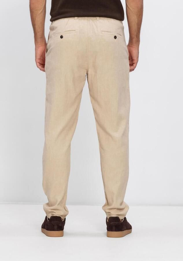 SELECTED MEN Heren Broeken Slh172-slimtape Brody Linen Bld Pnt Noos Zand - Foto 2