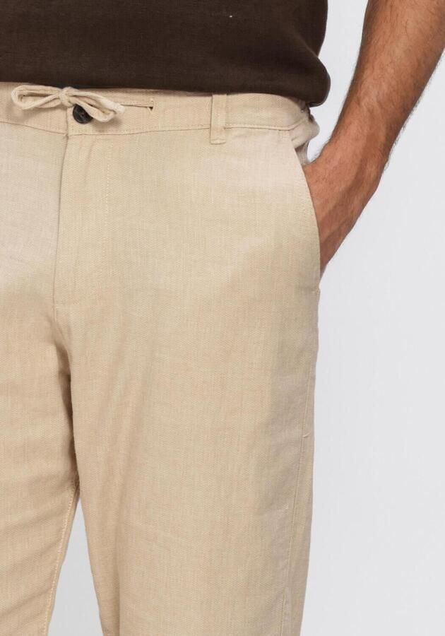 SELECTED MEN Heren Broeken Slh172-slimtape Brody Linen Bld Pnt Noos Zand - Foto 3