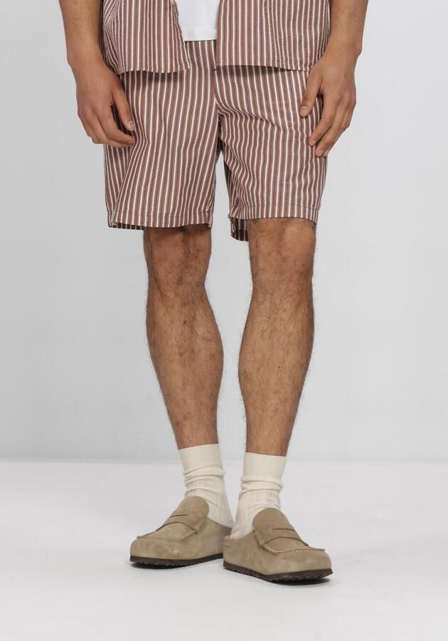 SELECTED MEN Heren Broeken Slhregstuart Seersucker Shorts Bruin