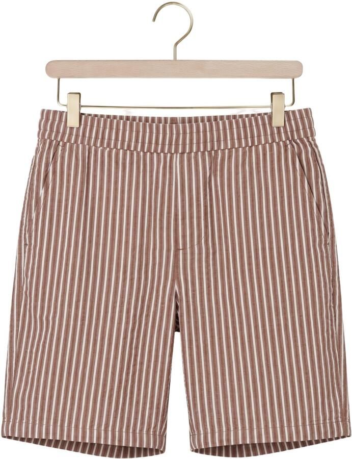 SELECTED MEN Heren Broeken Slhregstuart Seersucker Shorts Bruin - Foto 2