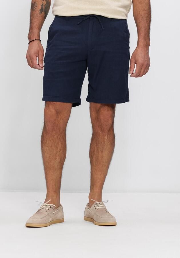 SELECTED MEN Heren Broeken Slhregular-brody Linen Bld Shorts Noos Donkerblauw