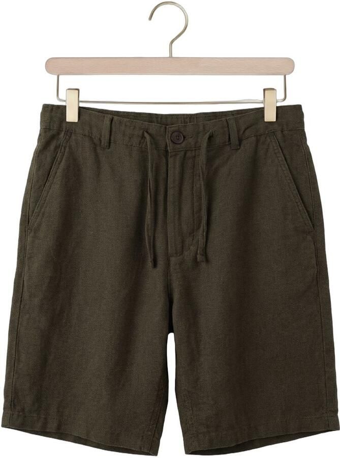 SELECTED MEN Heren Broeken Slhregular-brody Linen Bld Shorts Noos Olijf - Foto 2