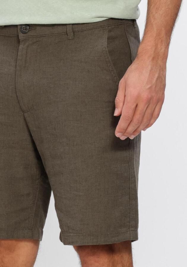 SELECTED MEN Heren Broeken Slhregular-brody Linen Bld Shorts Noos Olijf - Foto 4
