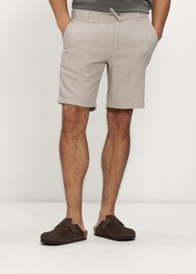 Selected Homme regular fit chino-shorts van mix van katoen en linnen model 'BRODY'