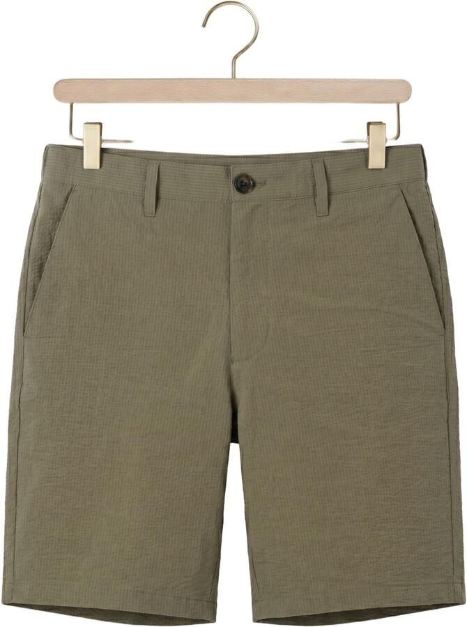 SELECTED MEN Heren Broeken Slhregular-karl Seersucker Shorts Noos Olijf - Foto 2