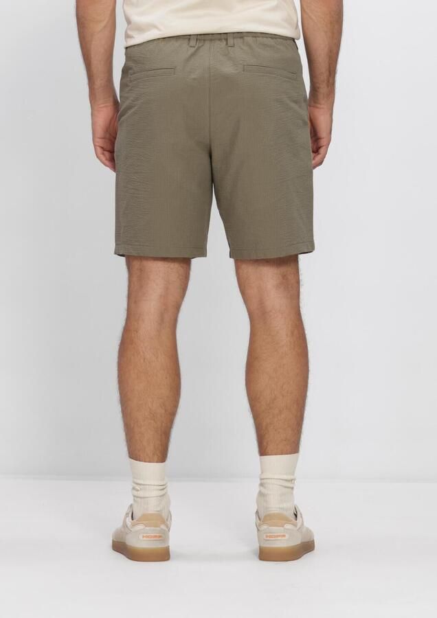 SELECTED MEN Heren Broeken Slhregular-karl Seersucker Shorts Noos Olijf - Foto 3