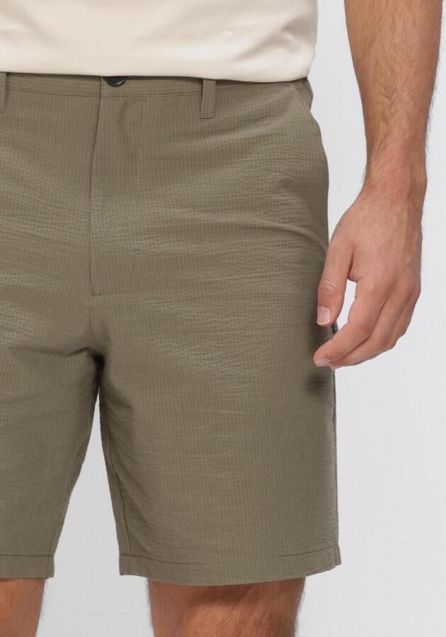 SELECTED MEN Heren Broeken Slhregular-karl Seersucker Shorts Noos Olijf - Foto 4