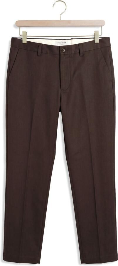 SELECTED MEN Heren Broeken Slm220-loose Luke Wool Blend Pant Bruin - Foto 4