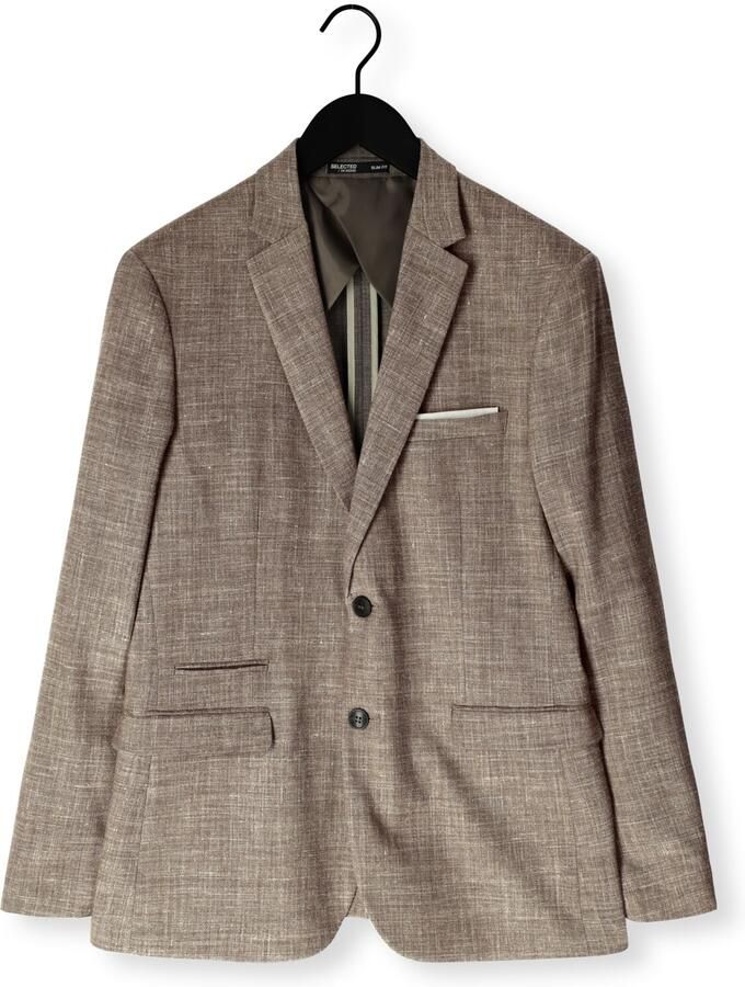 SELECTED MEN Heren Colberts Slhslim-oasis Linen Blz Noos Taupe - Foto 2