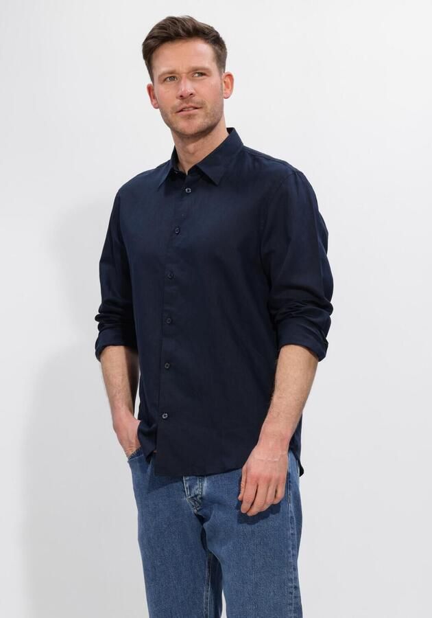 Selected Homme regular fit vrijetijdsoverhemd van mix van katoen en linnen model 'CLAY LINENBLEND'