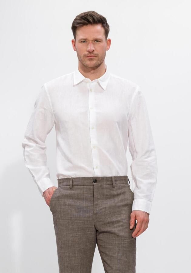 Selected Homme regular fit vrijetijdsoverhemd van mix van katoen en linnen model 'CLAY LINENBLEND'