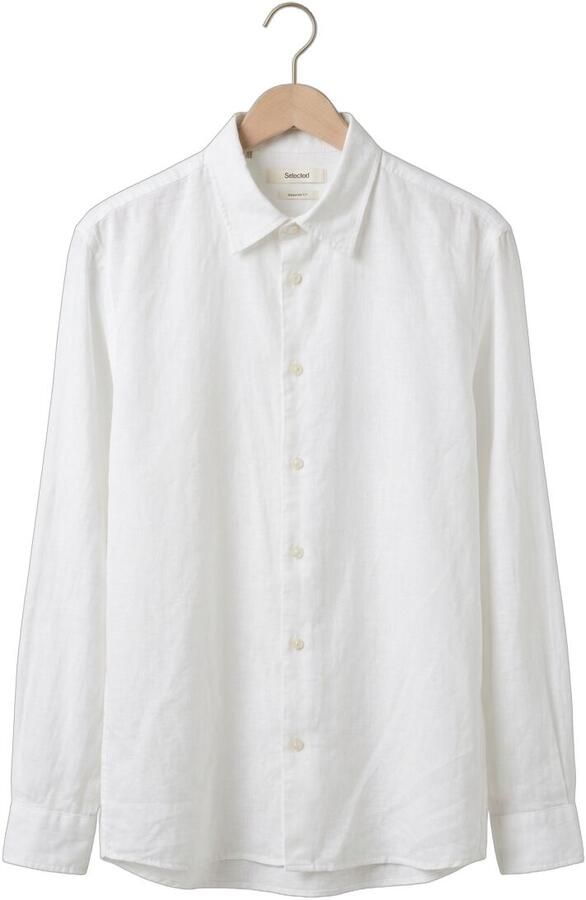 Selected Homme regular fit vrijetijdsoverhemd van mix van katoen en linnen model 'CLAY LINENBLEND' - Foto 4