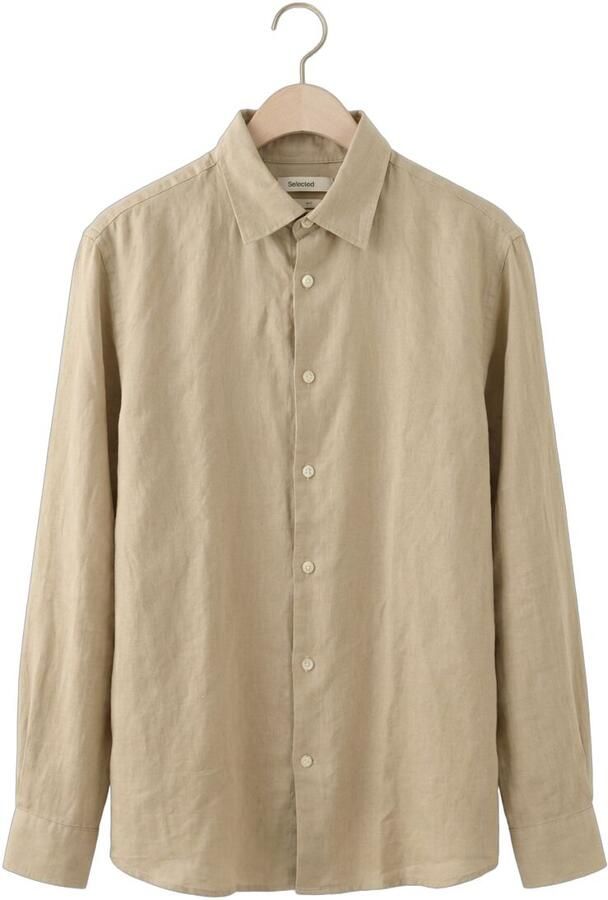 Selected Homme regular fit vrijetijdsoverhemd van mix van katoen en linnen model 'CLAY LINENBLEND' - Foto 4