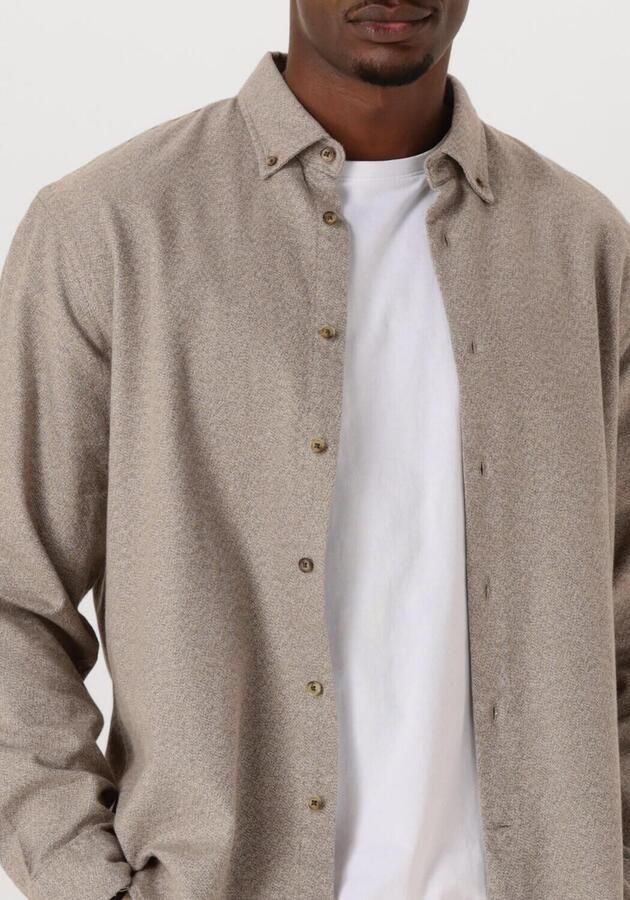 SELECTED MEN Heren Overhemden Slhregnoag Mix Bdwn Ls Shirt Camp Beige - Foto 3