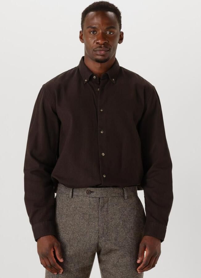 SELECTED MEN Heren Overhemden Slhregnoag Mix Bdwn Ls Shirt Camp Bruin - Foto 4