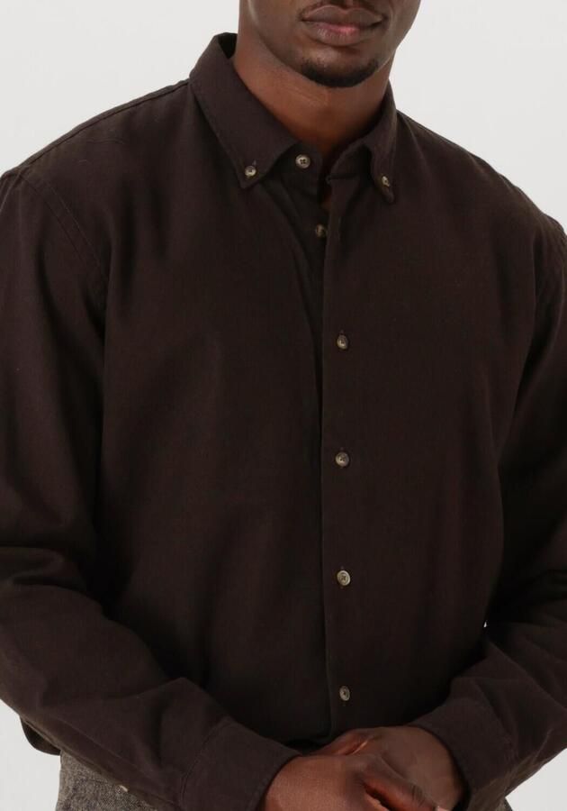 SELECTED MEN Heren Overhemden Slhregnoag Mix Bdwn Ls Shirt Camp Bruin - Foto 3