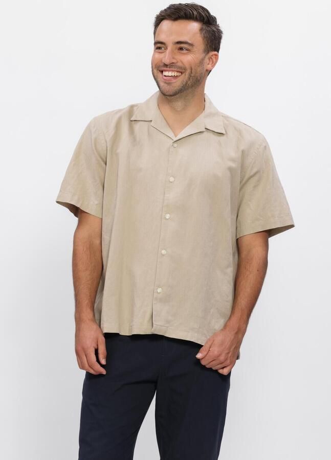 Selected Homme relaxed fit vrijetijdsoverhemd van mix van katoen en linnen model 'RLXCLAY'