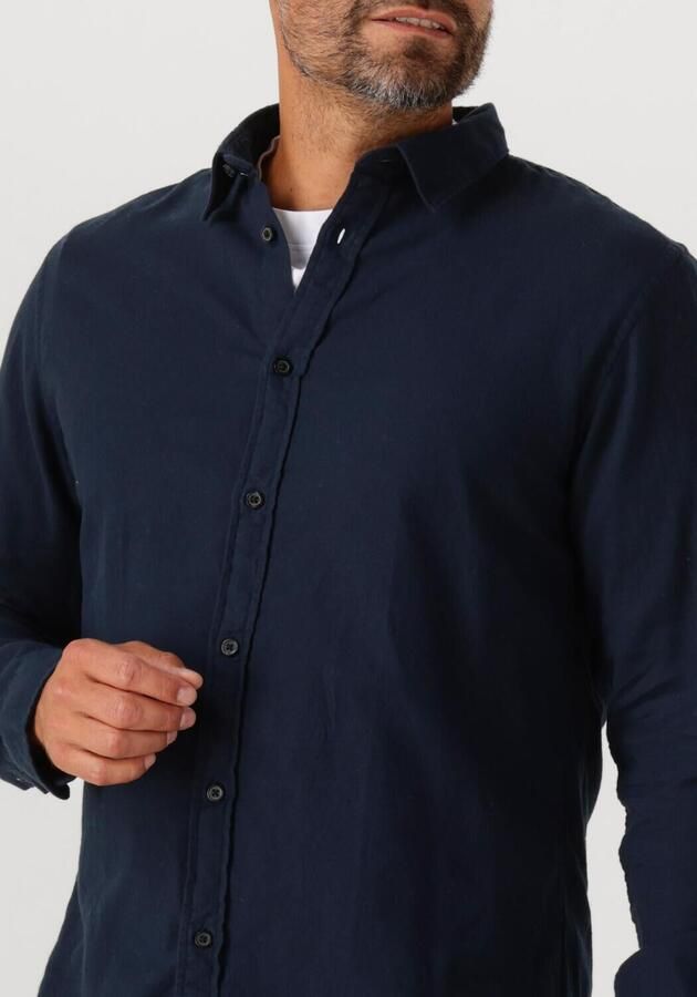 SELECTED MEN Heren Overhemden Slhslimowen-brushed Shirt Ls Noos Donkerblauw - Foto 3