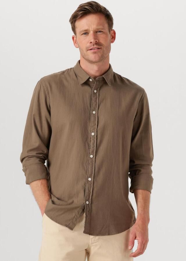 SELECTED MEN Heren Overhemden Slhslimowen-brushed Shirt Ls Noos Khaki - Foto 4