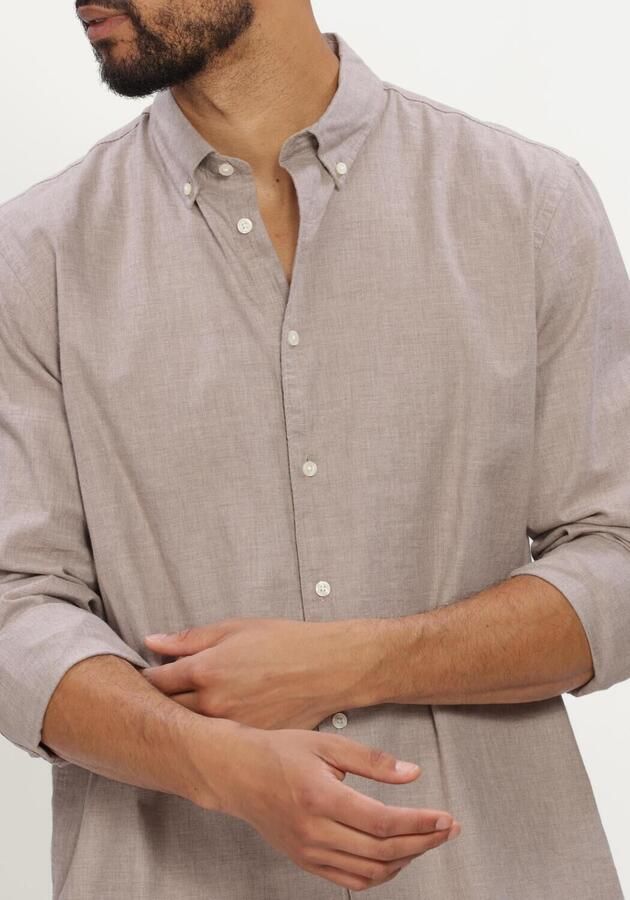 SELECTED MEN Heren Overhemden Slmregcole Jay Melange Ls Shirt Noos Beige - Foto 4
