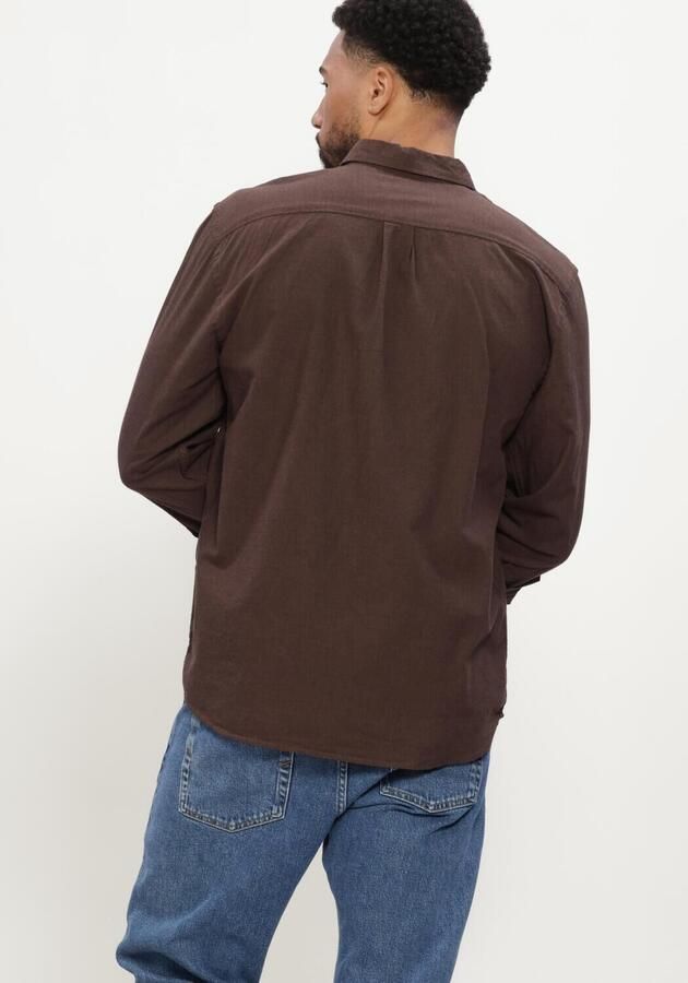 SELECTED MEN Heren Overhemden Slmregcole Jay Melange Ls Shirt Noos Bruin - Foto 3