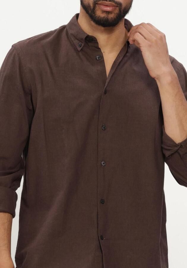 SELECTED MEN Heren Overhemden Slmregcole Jay Melange Ls Shirt Noos Bruin - Foto 4