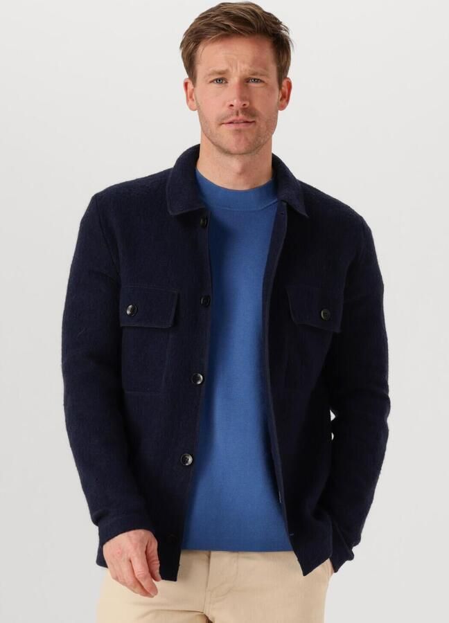 SELECTED MEN Heren Overshirts Slhnealy Ls Knit Workwear Cardigan Donkerblauw - Foto 4