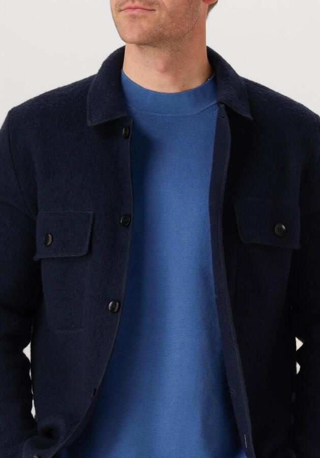 SELECTED MEN Heren Overshirts Slhnealy Ls Knit Workwear Cardigan Donkerblauw - Foto 2