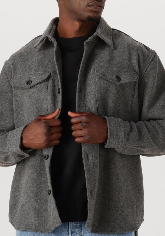 SELECTED MEN Heren Overshirts Slhrlxpablo Wool Blend Overshirt Grijs - Foto 3