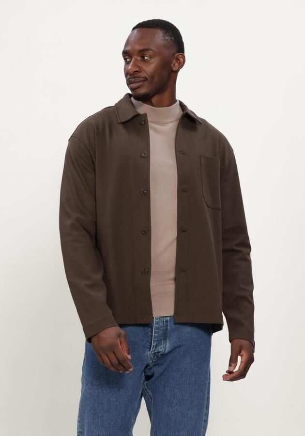SELECTED MEN Heren Overshirts Slmsol Ls Overshirt Bruin