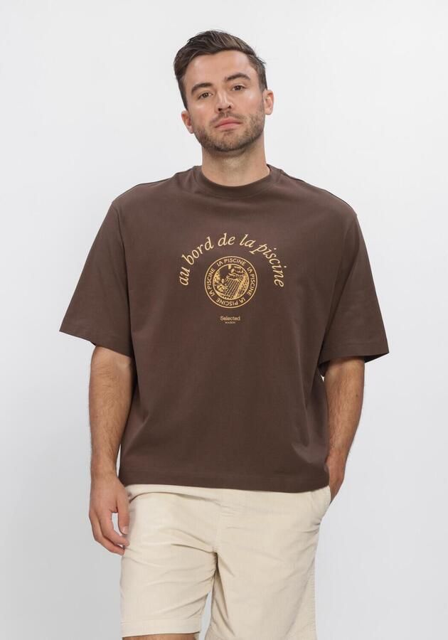 Selected Homme relaxed fit T-shirt van puur katoen model 'BOXYNORMAN GRAPHIC'