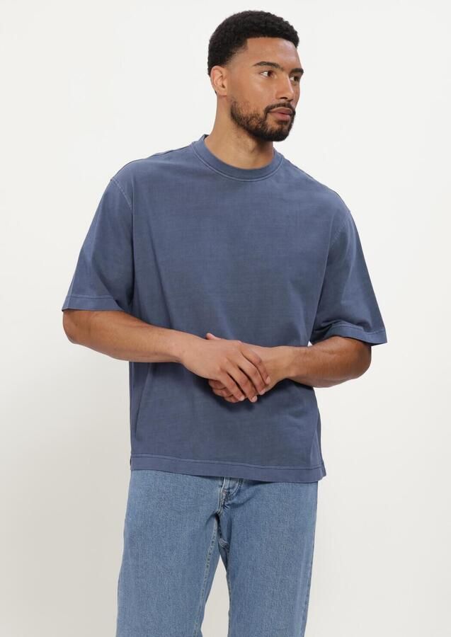 SELECTED MEN Heren Polo's & T-shirts Slhboxycory Ss O-neck Tee Blauw