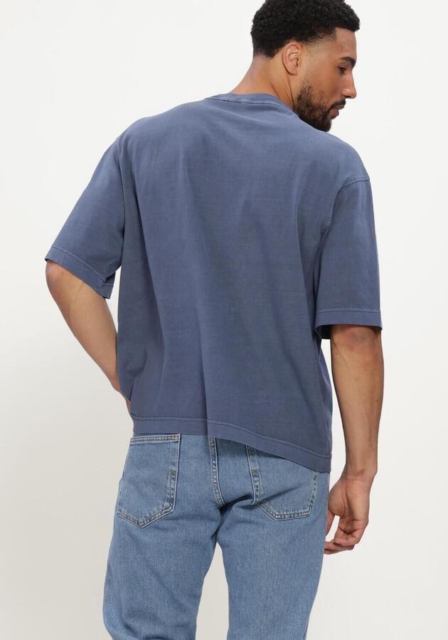 SELECTED MEN Heren Polo's & T-shirts Slhboxycory Ss O-neck Tee Blauw - Foto 3