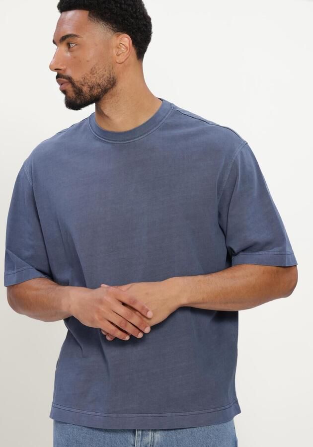 SELECTED MEN Heren Polo's & T-shirts Slhboxycory Ss O-neck Tee Blauw - Foto 4