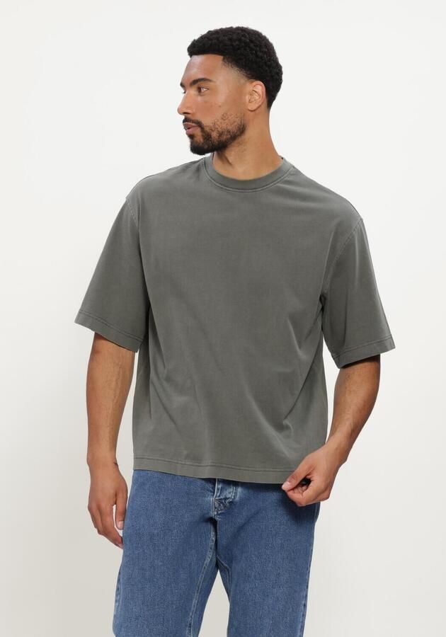 SELECTED MEN Heren Polo's & T-shirts Slhboxycory Ss O-neck Tee Donkergroen