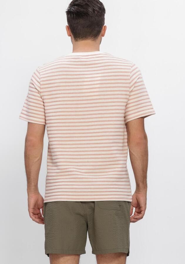 SELECTED MEN Heren Polo's & T-shirts Slhkevin Stripe Ss O-neck Tee Creme - Foto 3