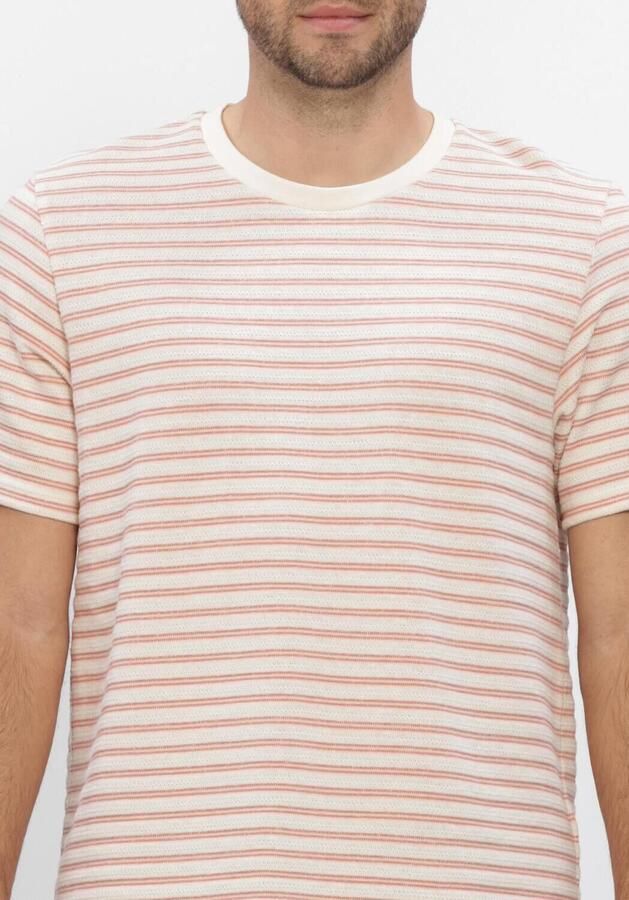 SELECTED MEN Heren Polo's & T-shirts Slhkevin Stripe Ss O-neck Tee Creme - Foto 4