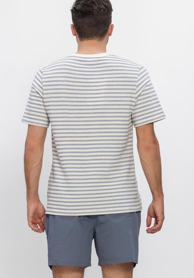 SELECTED MEN Heren Polo's & T-shirts Slhkevin Stripe Ss O-neck Tee Ecru - Foto 3