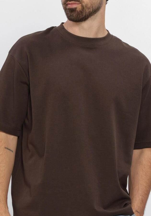 SELECTED MEN Heren Polo's & T-shirts Slhlooseoscar Ss O-neck Tee Noos Bruin - Foto 4