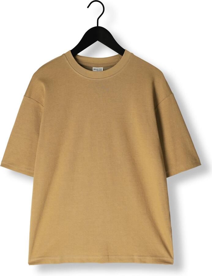 SELECTED MEN Heren Polo's & T-shirts Slhlooseoscar Ss O-neck Tee Noos Oker