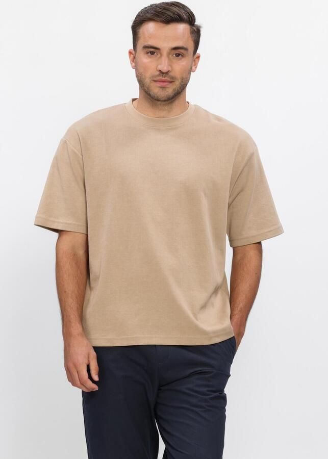 SELECTED MEN Heren Polo's & T-shirts Slhlooseoscar Ss O-neck Tee Noos Zand